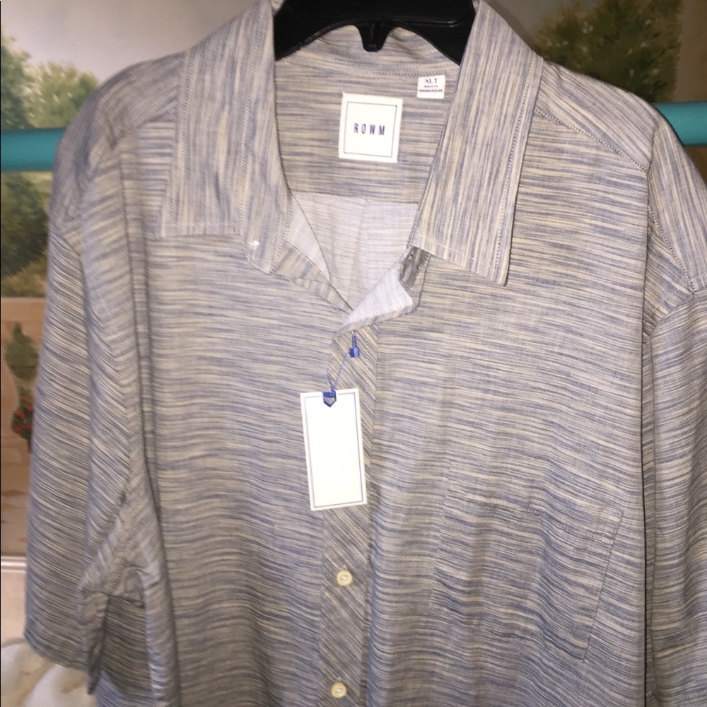 NWT 100% cotton men’s shirt, blue/off-white